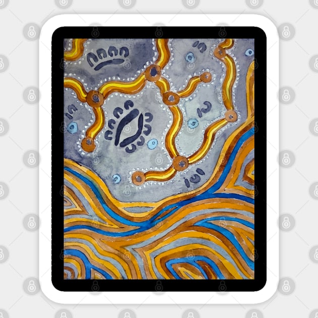 Aboriginal Art - Lines Sticker by hogartharts